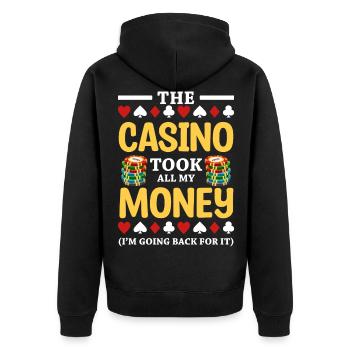 Kartenspiel Ace - Unisex Premium Bio Zip Hoodie - Schwarz - Hinten - Nico (187cm)