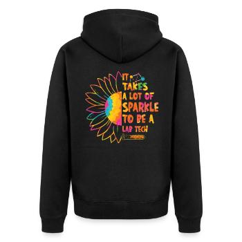Labor Labortechniker Wissenschaft Sparkle Geschenk - Unisex Premium Bio Zip Hoodie - Schwarz - Hinten - Nico (187cm)