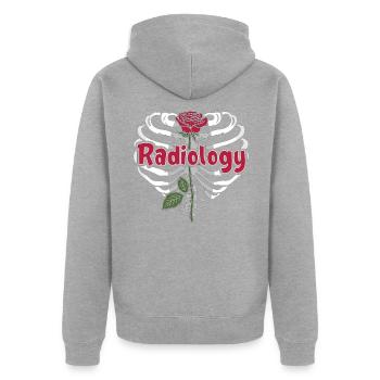 Radiology X-ray Technician Radiology Gift - Unisex Premium Organic Zip Hoodie - heather grey - Back - Nico (187cm)