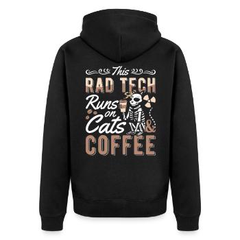 Radiology X-ray Technician X-ray Cool Gift - Unisex Premium Organic Zip Hoodie - black - Back - Nico (187cm)