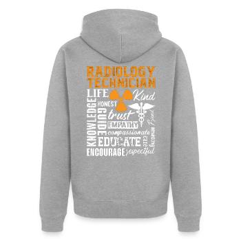 Radiology X-ray Technician Radiology Technician - Unisex Premium Organic Zip Hoodie - heather grey - Back - Nico (187cm)
