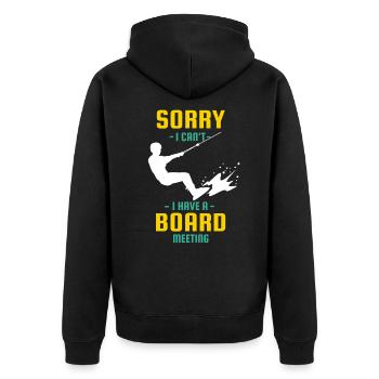 wakeboarding lovers - Unisex Premium Bio Zip Hoodie - Schwarz - Hinten - Nico (187cm)