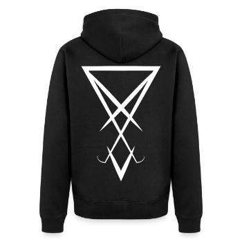 Symbole Lucifer - Veste à capuche bio Premium Unisexe - noir - Dos - Nico (187cm)