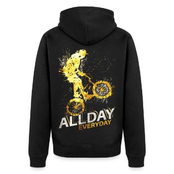 BMX rider - BMX riding - Bmx Bike - Bmx Bycicle - Unisex Premium Organic Zip Hoodie - black - Back - Nico (187cm)