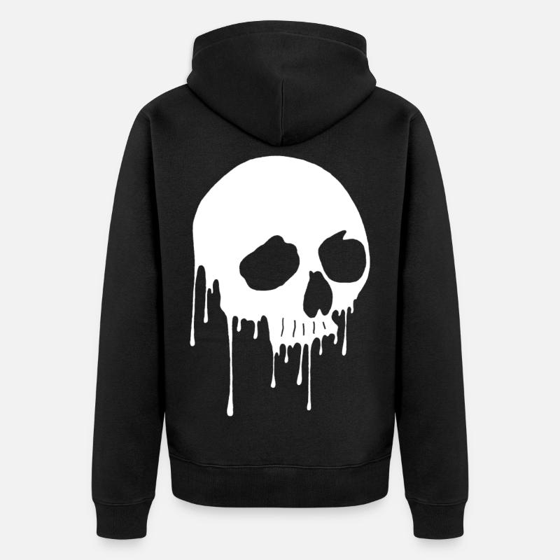 Crâne blanc et graffiti - Veste à capuche bio Premium Unisexe - noir