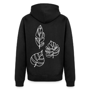 Esquisse de la nature (blanc) - Veste à capuche bio Premium Unisexe - noir - Dos - Nico (187cm)