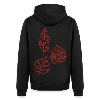 Esquisse de la nature (rouge) - Veste à capuche bio Premium Unisexe - noir - Dos - Nico (187cm)