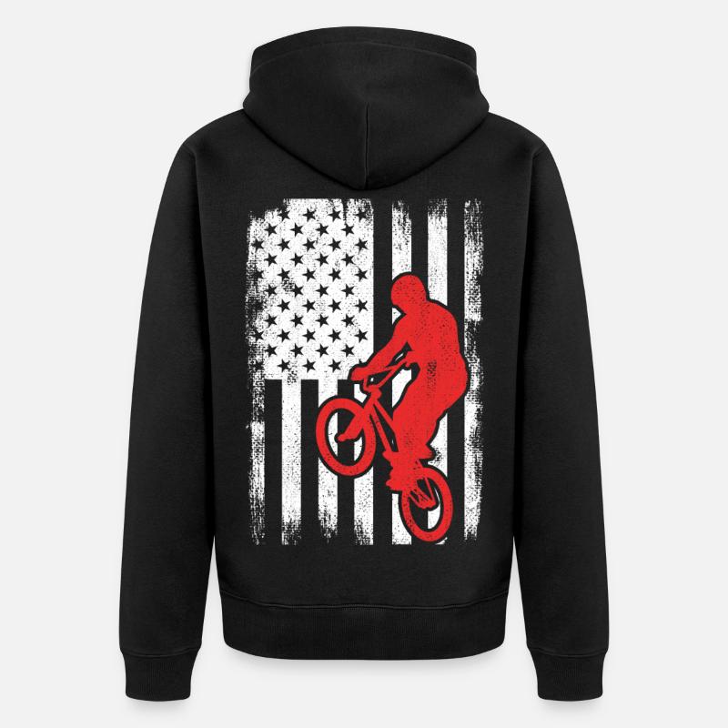 Drapeau BMX USA - Veste à capuche bio Premium Unisexe - noir