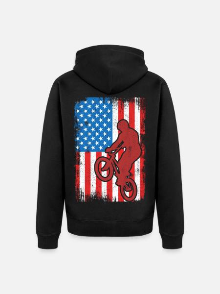 BMX USA - Unisex Premium Bio Zip Hoodie - Schwarz