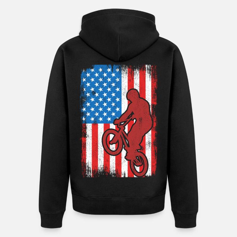 BMX États-Unis - Veste à capuche bio Premium Unisexe - noir