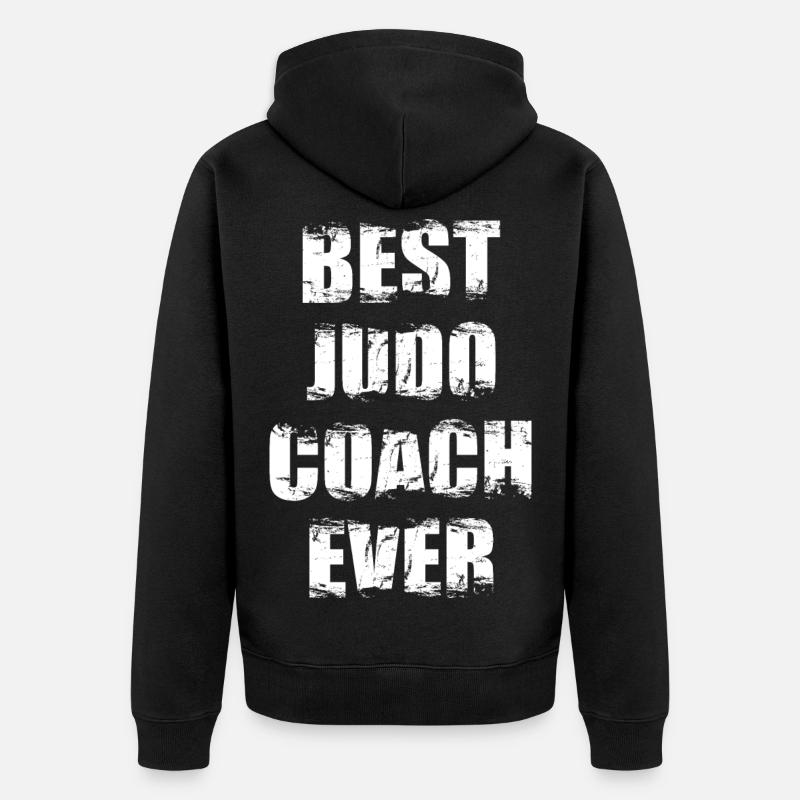 Bester Judo Trainer aller Zeiten - Unisex Premium Bio Zip Hoodie - Schwarz