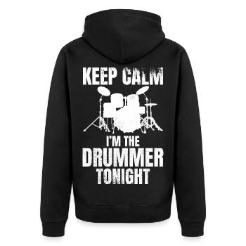 I'm the drummer tonight - Unisex Premium Organic Zip Hoodie - black - Back - Nico (187cm)