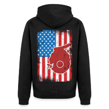 Apiculteur américain patriote - Veste à capuche bio Premium Unisexe - noir - Dos - Nico (187cm)