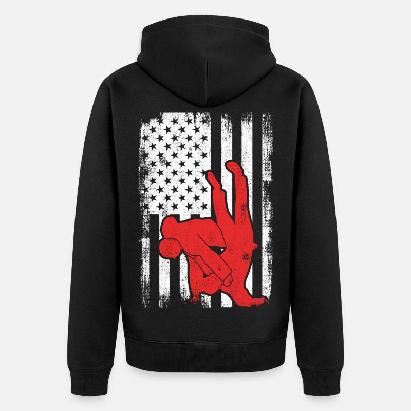 Judo du 4 juillet - Veste à capuche bio Premium Unisexe - noir