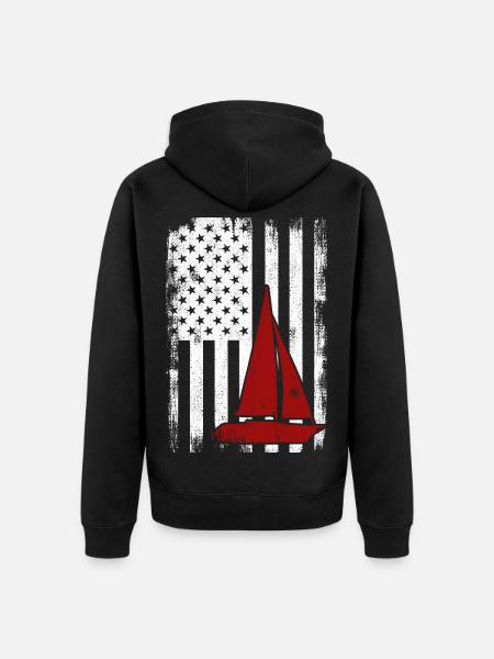 Patriotic Sailor U.S. - Unisex Premium Organic Zip Hoodie - black