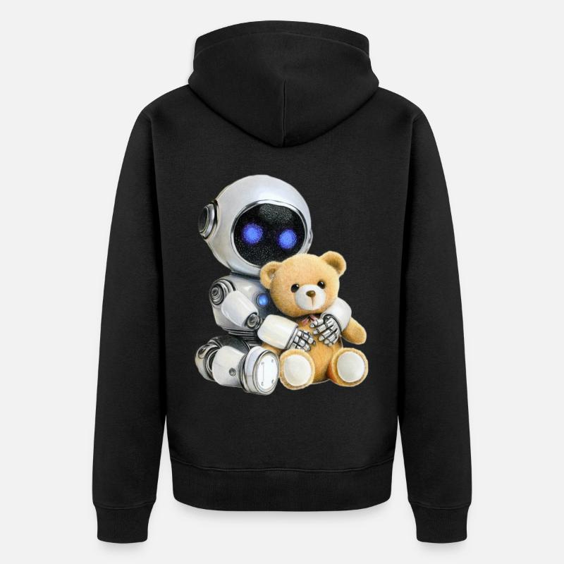 Robot Teddy - Veste à capuche bio Premium Unisexe - noir