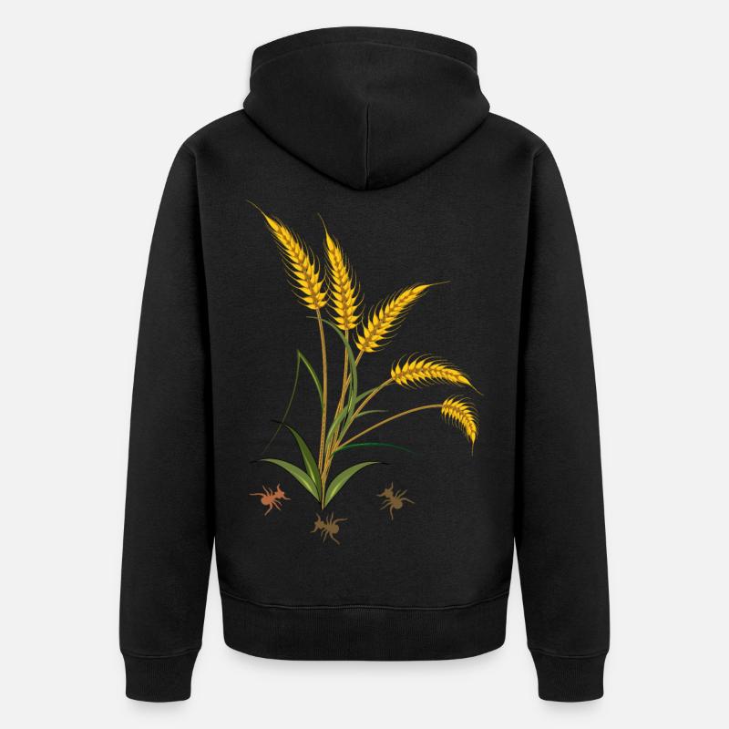 Épis de maïs avec fourmis - Veste à capuche bio Premium Unisexe - noir