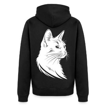 Croquis de chat - Veste à capuche bio Premium Unisexe - noir - Dos - Nico (187cm)