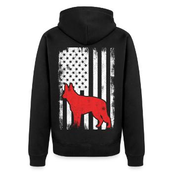 4 juillet Chien de berger des États-Unis - Veste à capuche bio Premium Unisexe - noir - Dos - Nico (187cm)