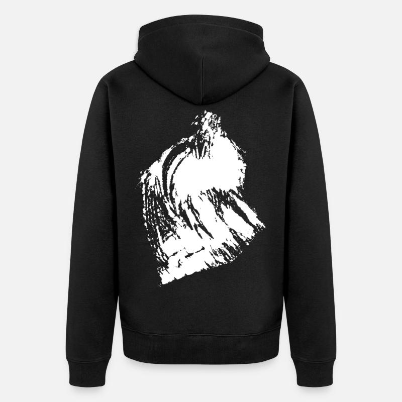 Mural Mountains - Unisex Premium Bio Zip Hoodie - Schwarz