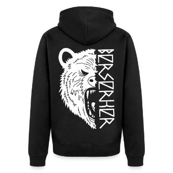 Guerrier ours blanc - Veste à capuche bio Premium Unisexe - noir - Dos - Nico (187cm)