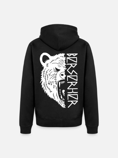 Polar Bear Warrior - Unisex Premium Organic Zip Hoodie - black