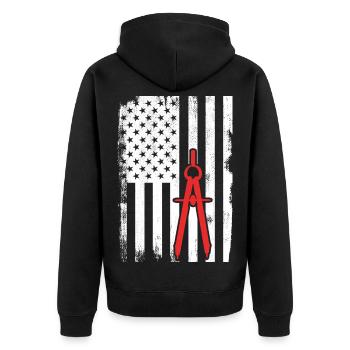 Architecture USA Drapeau - Veste à capuche bio Premium Unisexe - noir - Dos - Nico (187cm)