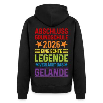 Primary school graduation 2026 - Unisex Premium Organic Zip Hoodie - black - Back - Nico (187cm)
