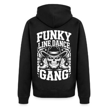 Funky Line Dance Gang - Unisex Premium Organic Zip Hoodie - black - Back - Nico (187cm)
