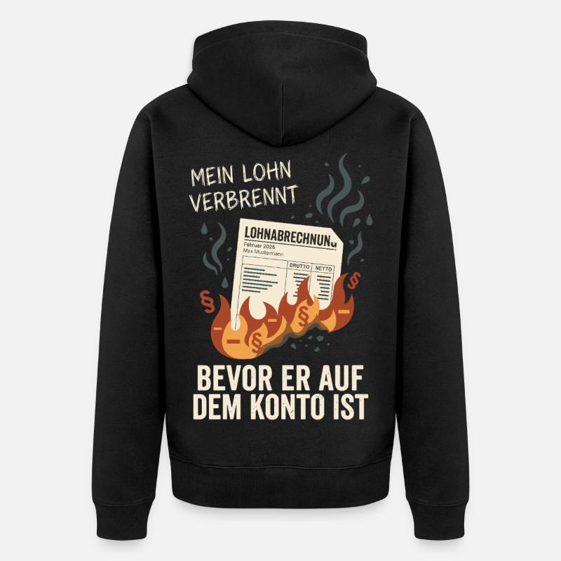 Mon salaire brûle - Veste à capuche bio Premium Unisexe - noir