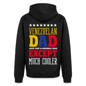 Venezuela Flagge Stolz & Heimat Venezuela - Unisex Premium Bio Zip Hoodie - Schwarz - Hinten - Nico (187cm)