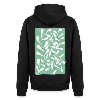 Eukalyptusblätter - Unisex Premium Bio Zip Hoodie - Schwarz - Hinten - Nico (187cm)