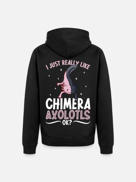 I love my Chimera axolotl - Unisex Premium Organic Zip Hoodie - black