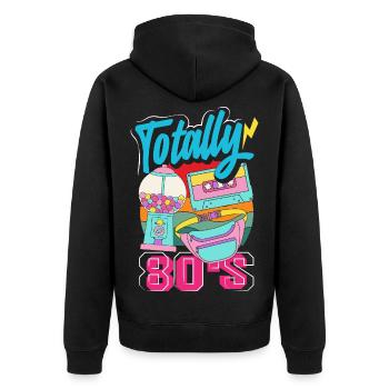 Retro Back to the 80s Vintage Design - Unisex Premium Organic Zip Hoodie - black - Back - Nico (187cm)