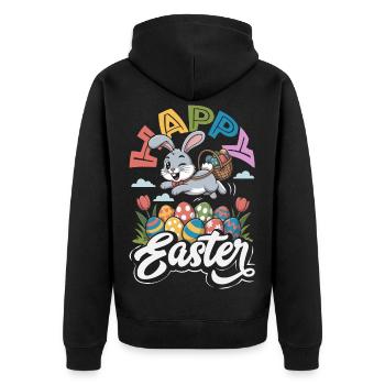 Happy Easter Sweet Easter Bunny Egg Hunt Easter Eggs - Unisex Premium Organic Zip Hoodie - black - Back - Nico (187cm)
