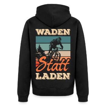 calves instead of charging mountain bike without battery mtb - Unisex Premium Organic Zip Hoodie - black - Back - Nico (187cm)