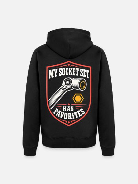 My Socket Set Has Favorites - Unisex Premium Bio Zip Hoodie - Schwarz