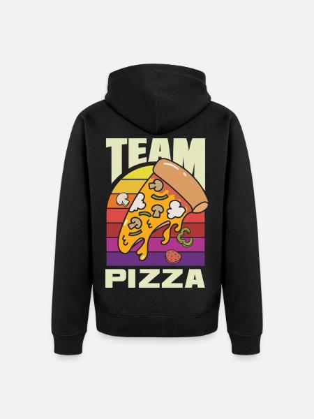 Team Pizza Lustiger Pizza Lover Spruch - Unisex Premium Bio Zip Hoodie - Schwarz