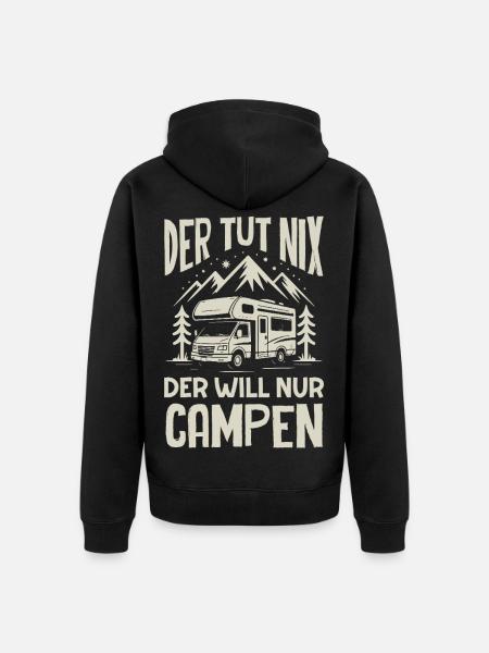 Camping Wohnmobil Camper Spruch Geschenk - Unisex Premium Bio Zip Hoodie - Schwarz