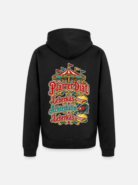 Plärrer-Diät Leberkäs Achterbahn - Unisex Premium Bio Zip Hoodie - Schwarz