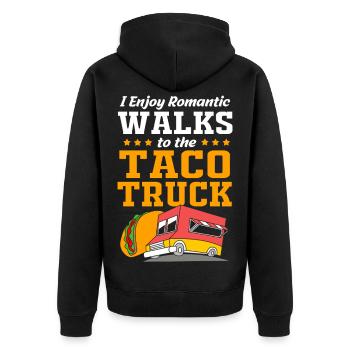 Imbiss Food Truck - Unisex Premium Bio Zip Hoodie - Schwarz - Hinten - Nico (187cm)
