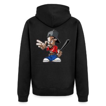Gangster Graffiti - Unisex Premium Bio Zip Hoodie - Schwarz - Hinten - Nico (187cm)