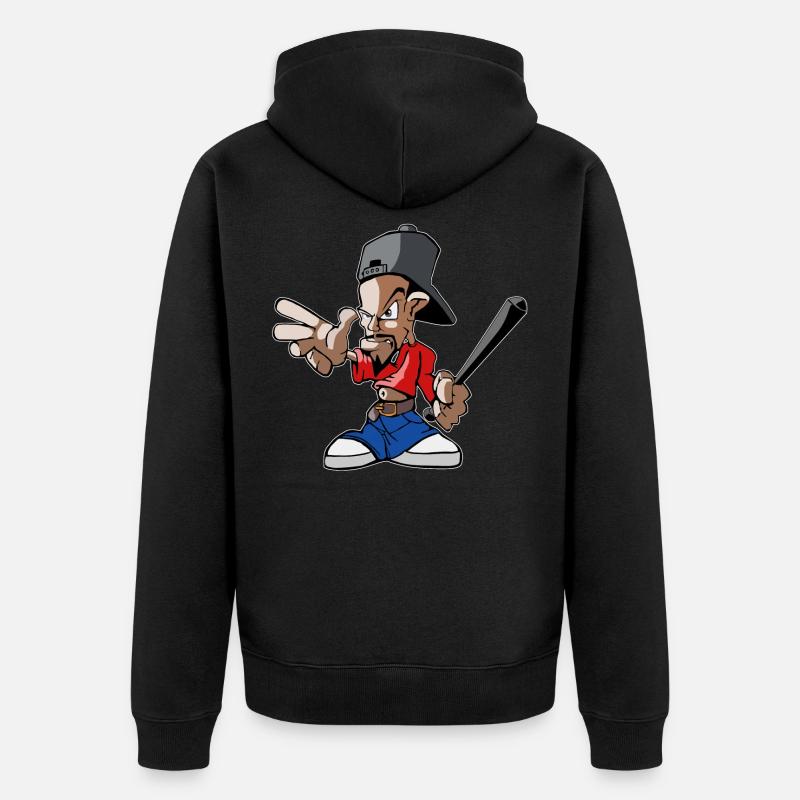 Graffiti de gangster - Veste à capuche bio Premium Unisexe - noir