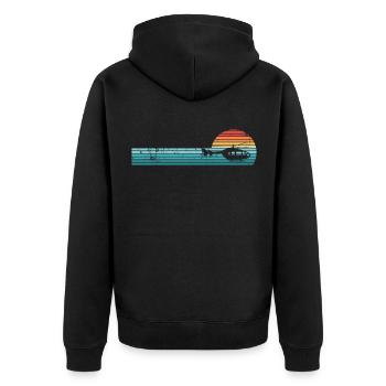 Vintage Helicopter Retro Sunset Cadeau - Veste à capuche bio Premium Unisexe - noir - Dos - Nico (187cm)