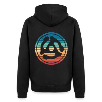 45 Recording adapter Gift 60s 70s Music Gift - Unisex Premium Organic Zip Hoodie - black - Back - Nico (187cm)