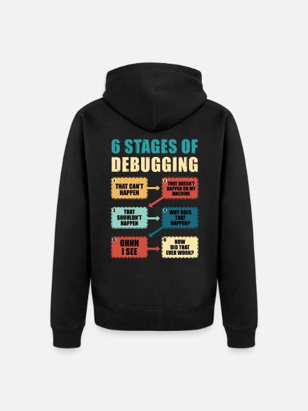 Programming Debugging Funny Programmer Gift - Unisex Premium Organic Zip Hoodie - black