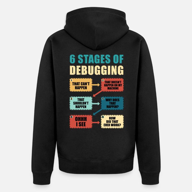 Programming Debugging Funny Programmer Gift - Unisex Premium Organic Zip Hoodie - black