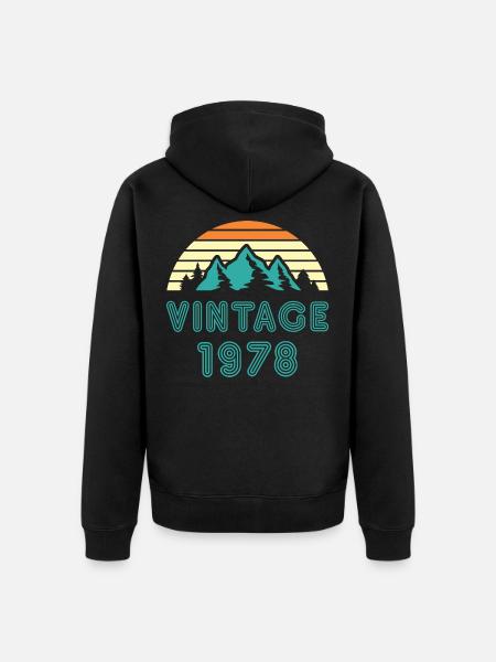1978 - Unisex Premium Organic Zip Hoodie - black