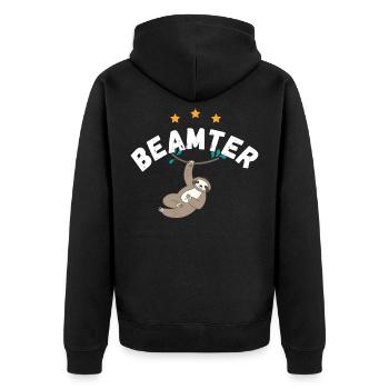 Beamter Öffentlicher Dienst Beamten Geschenk - Unisex Premium Bio Zip Hoodie - Schwarz - Hinten - Nico (187cm)