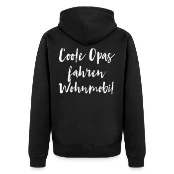 Coole Opas fahren Wohnmobil - Unisex Premium Bio Zip Hoodie - Schwarz - Hinten - Nico (187cm)